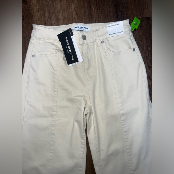 *sold*NWT Marc New York Jeans High Rise Wide Leg Off-White - Picture 2 of 11